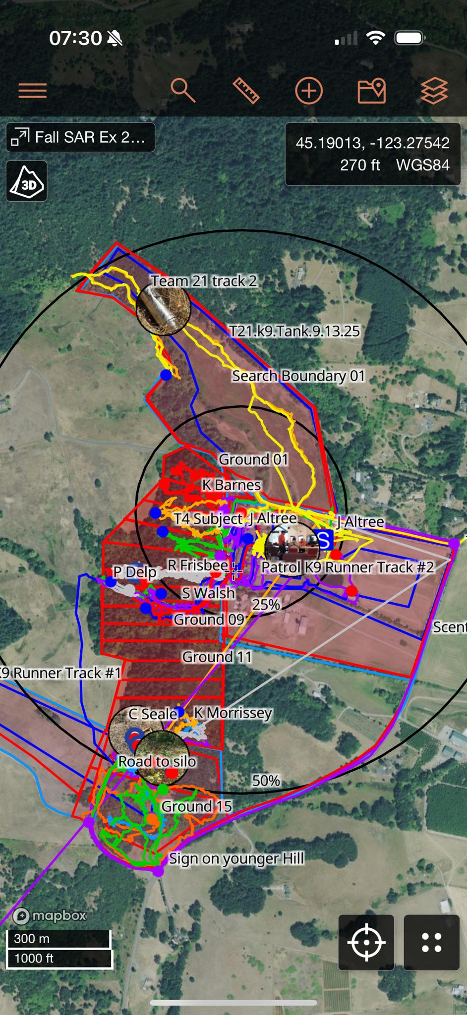 Starlink search tracks